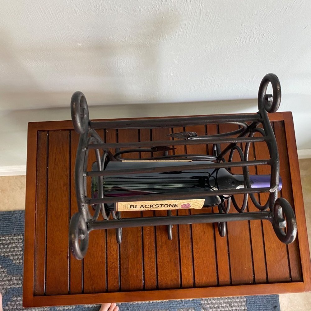 Black Metal Wine Rack with Leaves - Picture 6 of 15